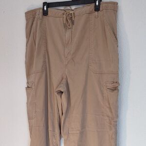 SO Women's Cargo Pants in Light Tan with Drawstring